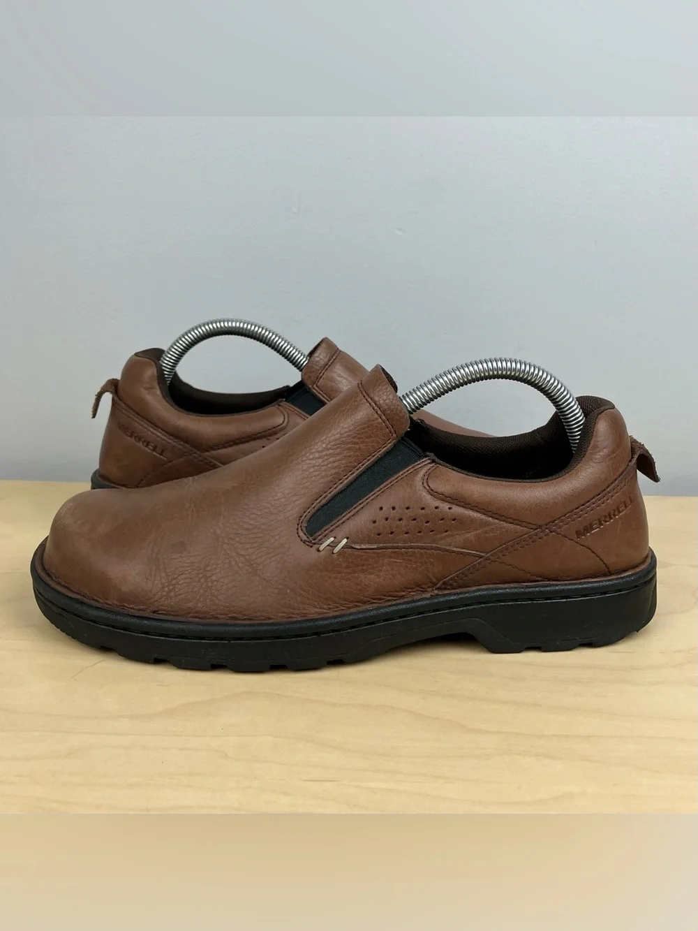 Merrell Men’s Size 8.0 World Legend 2 Brown Leather Casual Slip On Loafers